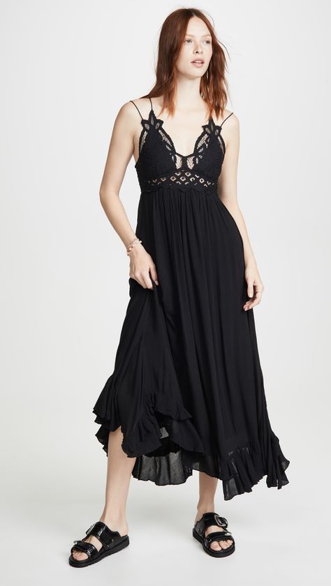 Slip Dress Black, Free People Adella, Free People Maxi, Free People Maxi Dress, Maxi Slip Dress, Versatile Dresses, India Fashion, Free People Dresses, Free People Dress