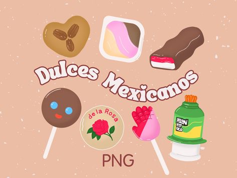 Mexican Candy Illustration, Mexican Food Drawing, Candy Illustration, November Crafts, Latino Art, Mexican Culture Art, Mexican Candy, Cute Laptop Stickers, Cartoon Character Pictures