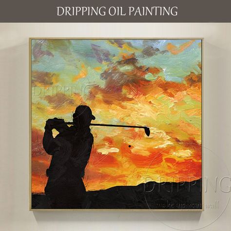 Painting For Wall Decor, Golf Painting, Painting For Wall, Modern Portrait, Paintings Oil, Golf Art, Cheap Paintings, Modern Portraits, Playing Golf