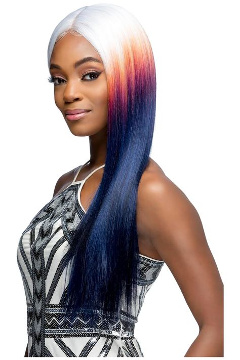 Vivica A. Fox Spectrum, Natural Baby Lace Wig in Color Galaxy Cappuccino Color, Wig Ideas Black Women, Rainbow Wig, Vivica Fox, Baby Lace, Remy Hair Wigs, Center Part, Remy Hair Weave, Wig Ideas