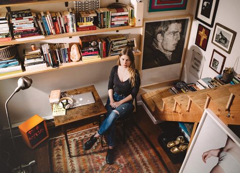 Writing Shed, Emma Cline, Writer's Office, Writing Studio, Writers Desk, Backyard Studio, Room Of One's Own, Writing Space, Home Library