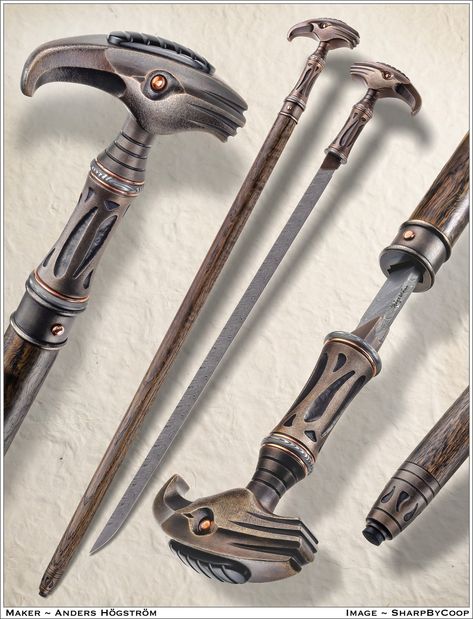 Instagram Award, Arcane Trickster, Custom Canes, Biomechanical Tattoo, Copper Highlights, Walking Sticks And Canes, Canes & Walking Sticks, Twist Pattern, Wax Carving