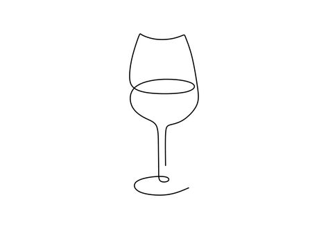 One Line Wine Glass Drawing, Wine Glass Line Tattoo, Single Line Wine Glass Tattoo, One Line Wine Glass Tattoo, Drink Line Art, Wine Glass Line Drawing, Wine Bottle And Glass Tattoo, Drawing Wine Glasses, Wine Tattoo Ideas Friends