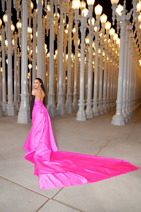 The Best Red Carpet Looks From the 2023 LACMA Gala | Vogue Pink Dress 2023, Bronzed Makeup, Bandage Dress Herve Leger, Star Of The Week, Best Red Carpet Looks, Stylish Celebrities, Rachel Bilson, Pink Gowns, Kim K