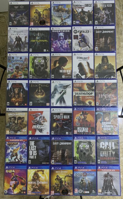 Ps4 Games Collection, Ps5 Video Games, Ps4 Aesthetic, Game Ps5, Playstation 4 Games, Playstation Room, Video Game Names, Collection Aesthetic, Minecraft Images