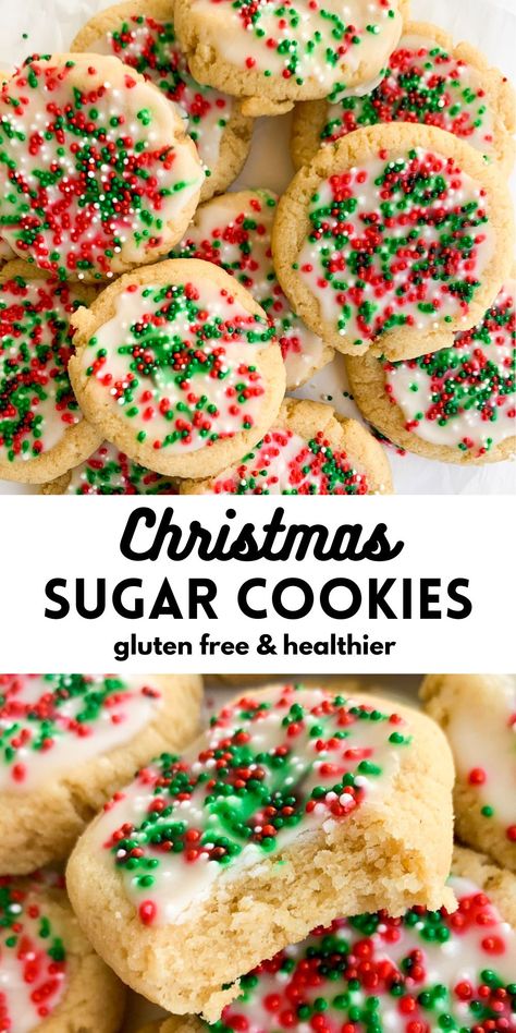 Homemade Sugar Cookies, Gluten Free Sugar Cookies, Easy To Make Desserts, Winter Desserts, Sweet Treats Recipes, Christmas Sugar Cookies, Pure Maple Syrup, Oat Flour, Gluten Free Cookies