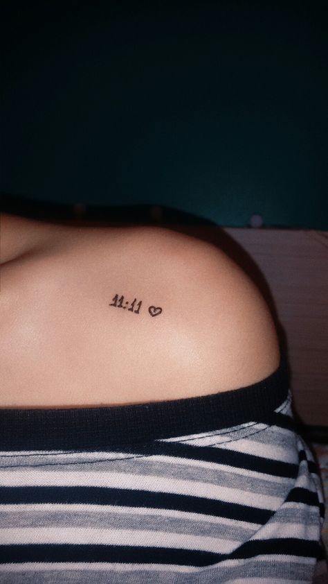 1111 Neck Tattoo, 11 11 Tattoo Meaning, 11 11 Tattoo, Writing Tattoos, Petite Tattoos, 1 Tattoo, Tat Ideas, Neck Tattoo, Tattoos With Meaning