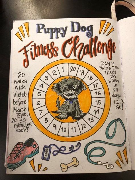 Walk Tracker, Tracker Bullet Journal, Puppy Checklist, Dog Tracker, Dog Minding, Bullet Planner, Dog Walk, Bullet Journal Mood, Doodle Dog