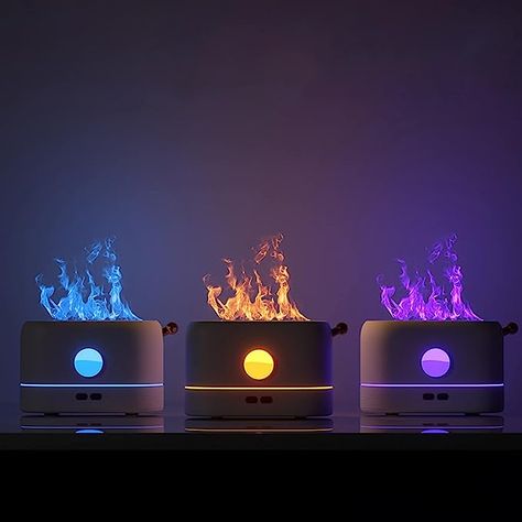 Flame Humidifier, Three Kinds of Flame Diffuser with Essential Oil Diffuser and Smart Power-Off, Applicable to Home, Office and Gift Families and Friends(Black) Flame Diffuser, Flame Humidifier, Essential Oil Diffuser Humidifier, Aromatherapy Humidifier, Humidifier Essential Oils, Air Diffusers, Aroma Essential Oil, Cool Mist Humidifier, Dome Camera