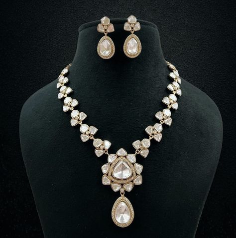 Moissanite Polki Kundan set . #moissanitejewelry #necklace #jewellery #bridaljewellery #weddingjewellery #wedding #royalwedding Moissanite Jewelry, Kundan Jewellery, Royal Wedding, Bridal Jewelry, Wedding Jewelry, On Instagram, Quick Saves, Instagram