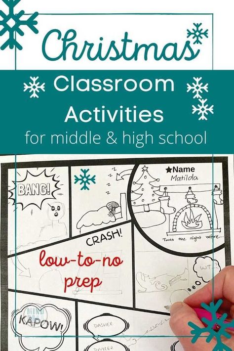 Christmas Classroom Activities, Christmas Writing Activities, Christmas Reading Comprehension, Classroom Christmas Activities, Holiday Classroom Activities, Middle School Activities, Christmas Lesson, High School Activities, Prep Activities