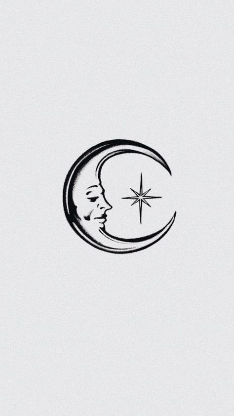 Greek Moon Tattoo, Cartoon Moon Tattoo, Goth Moon Tattoo, Moon Tattoo Dark, Selenophile Tattoo, Old School Moon Tattoo, Small Celestial Tattoo, Witch Moon Tattoo, American Traditional Moon