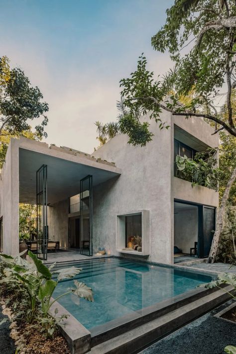 Tulum Mexico, House Goals, Indoor Outdoor Living, Pool Designs, Studio Apartment, 인테리어 디자인, Tulum, Future House, Modern Architecture