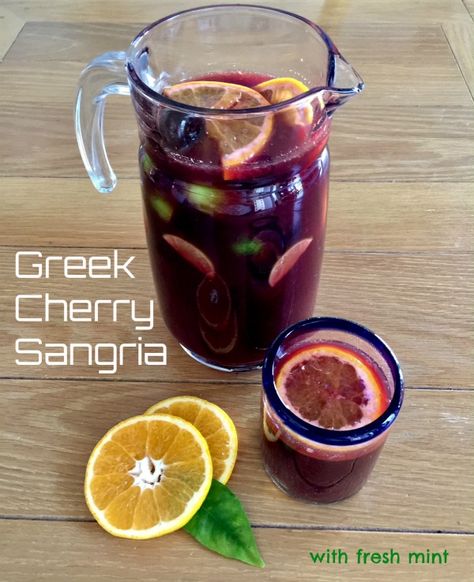 Greek Mock Tail, Greek Drinks Alcohol, Greek Drinks Traditional, Greek Drinks Non Alcoholic, Mediterranean Party Food, Greek Drinks, Mediterranean Mezze, Cherry Sangria, Greek Night