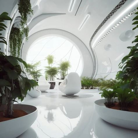 FUTURISTIC INTERIOR COLLECTION - Etsy Retrofuture Interior, Futuristic Architecture Interior, Futuristic Lounge, Scifi Room, Futuristic Room, Neo Futurism, Future Interior Design, Futuristic Interior Design, Dreamscape Architecture