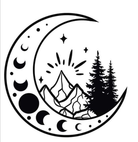 Moon Decal, Mystic Moon, Image Svg, Cricut Craft Room, No Background, Cricut Creations, Cricut Projects Vinyl, Silhouette Projects, Pyrography