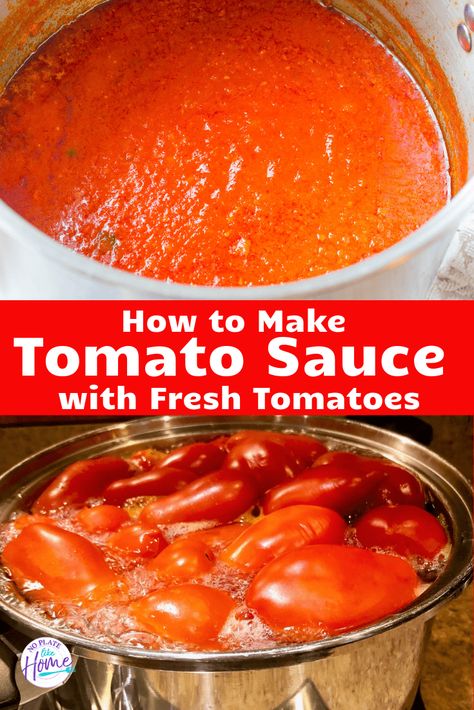 Homemade Tomato Sauce With Fresh Tomatoes Small Batch, Homemade Tomato Sauce With Fresh Tomatoes For Canning, Tomato Sauce From Fresh Tomatoes Instant Pot, Tomatoe Paste Pasta Sauce, Homemade Tomato Sauce To Freeze, Processing Tomatoes For Sauce, Homemade Red Sauce With Fresh Tomatoes, Frozen Tomato Sauce Recipe, Authentic Tomato Sauce Italian Recipes