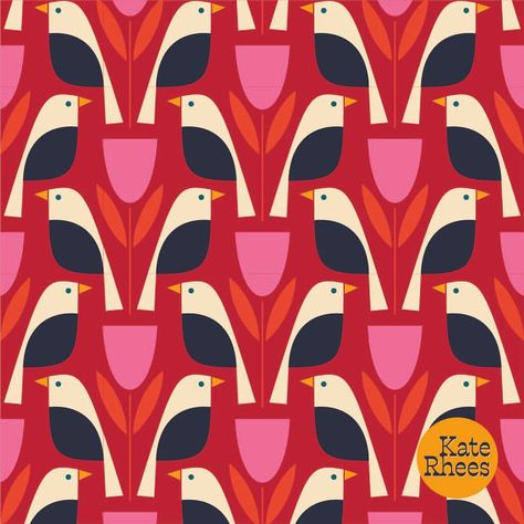 Kate Rhees, Duck Pattern, Spring Color Palette, Baby Greeting Cards, Palette Art, Simple Graphic, Art Licensing, Aesthetic Colors, Retro Pattern