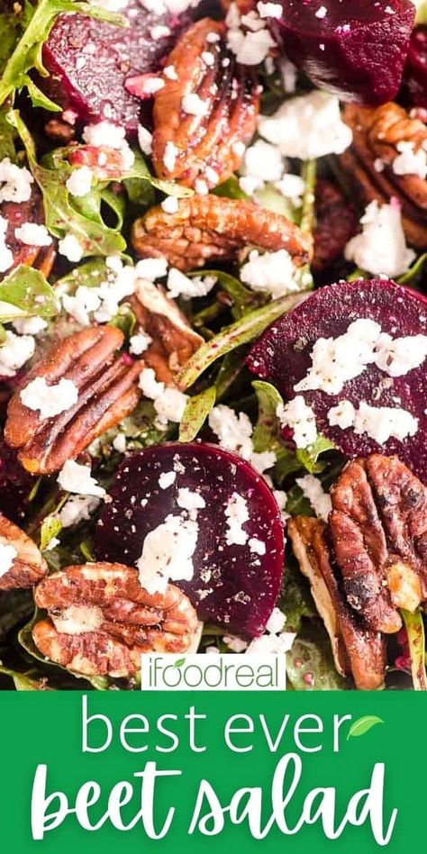 Best Beet Salad, Arugula Beet Salad, Beet Salad With Feta, Healthiest Vegetables, Beet Salad Recipe, Cooking Beets, Beet Salad Recipes, Roasted Beet Salad, Pecan Salad