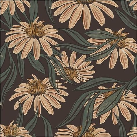 HAOKHOME 93292 Vintage Peel and Stick Wallpaper Floral Brown/PeachPuff/Green Daisy Wall Decor Home Bathroom Boho Decor 17.7in x 6.6ft - Amazon.com Bathroom Boho Decor, Daisy Wall Decor, Decor Home Bathroom, Peel And Stick Wallpaper Floral, Bathroom Boho, Daisy Wall, Green Daisy, Daisy Wallpaper, Vintage Floral Wallpapers