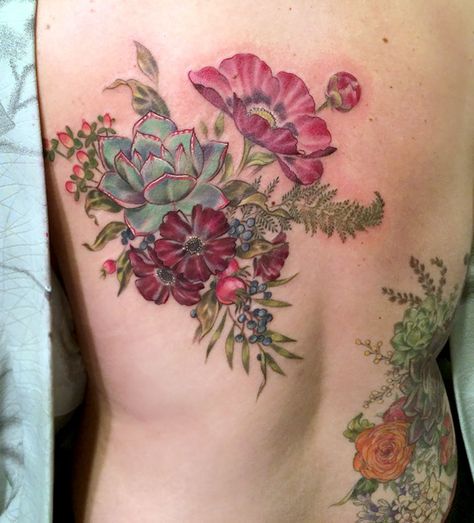 Succulent-tattoo-designs Succulent Tattoos, Succulent Tattoo, Stephanie Brown, Tatuaje A Color, Botanical Tattoo, 1 Tattoo, Kimono Pattern, Trendy Flowers, Floral Tapestry