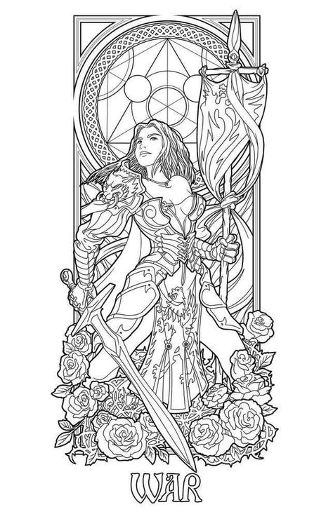 Moon Coloring Pages, زجاج ملون, Adult Colouring Pages, Fairy Coloring Pages, Fairy Coloring, Adult Coloring Book Pages, Desenho Tattoo, Alphonse Mucha, Color Therapy