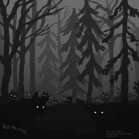 Forest Games, Forest Silhouette, Ipad Photo, Vibes Art, Cat Pose, Amazing Drawings, Nature Illustration, Dark Forest, Dark Night