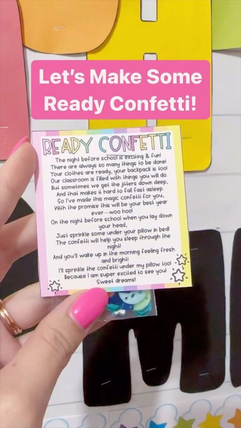 Ready confetti is an extra sweet way to help get your students excited for the year ahead! 😊💗 ⁣ ⁣⁣⁣⁣⁣⁣⁣⁣⁣ •⁣⁣⁣⁣⁣⁣⁣⁣⁣⁣⁣⁣⁣⁣ •⁣⁣⁣⁣⁣⁣⁣⁣⁣⁣⁣⁣⁣⁣ •⁣⁣⁣⁣⁣⁣⁣⁣⁣⁣⁣⁣⁣⁣ •⁣⁣⁣⁣⁣⁣⁣⁣⁣⁣⁣⁣⁣⁣ •⁣⁣⁣⁣⁣⁣⁣⁣⁣⁣⁣⁣⁣⁣ •⁣⁣⁣⁣⁣⁣⁣⁣⁣⁣⁣⁣⁣⁣ #kindergartenteacher #firstgradeteacher #teachersofinstagram #teacher #teacherlife #teachertruth #igteachers #teachersfollowteachers #teachersfollowingteachers #iteachtoo #iteachfirst #iteachk #iteachsecond #elementaryteacher #primaryteacher #classroomdecor #classroomorganization #teacherssuppor Ready Confetti, Happy Back To School, Night Before School, Class List, Busy Bags, School Season, My Class, My Classroom, School Readiness