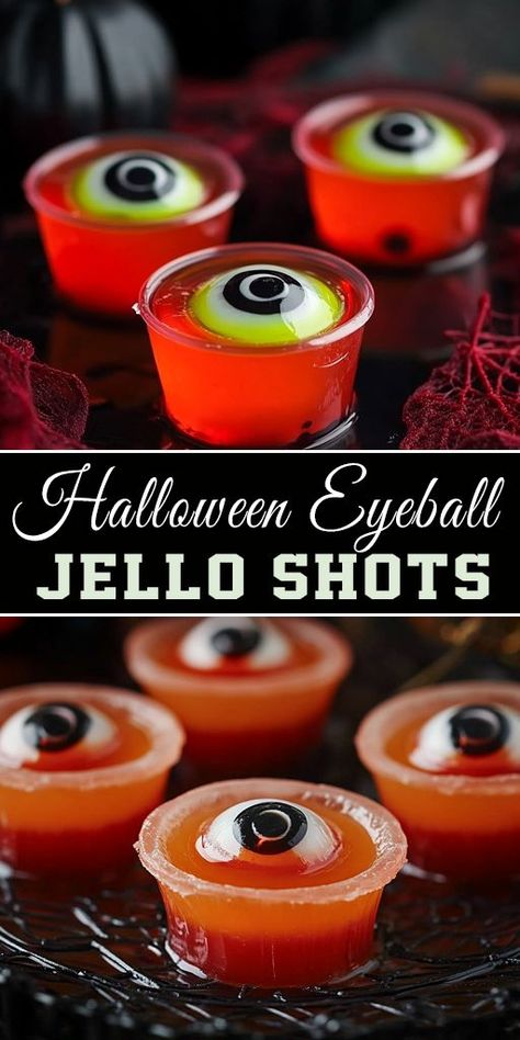 Get the party started with these creepy Halloween Eyeball Jello Shots! 👁️🍹 Perfectly spooky and deliciously fun, these shots will be the hit of your Halloween bash. Try them with vodka or your favorite spirit. 🎃🍸 #HalloweenParty #JelloShots #SpookyTreats Eyeball Jello Shots, Eyeball Jello, Candy Eyeballs, Simple Baking, Healthier Alternatives, Strawberry Jello, Halloween Eyeballs, Spooky Treats, Desserts Healthy