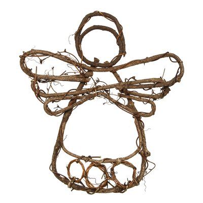 The Holiday Aisle Grapevine Angel Decorative Accent Size: 1 Grapevine Angel, Galvanized Pumpkin, Angel Door, Angel Wreath, Angel Wall Decor, Wood Reindeer, Metal Pumpkins, Reindeer Decorations, Christmas Tree Set