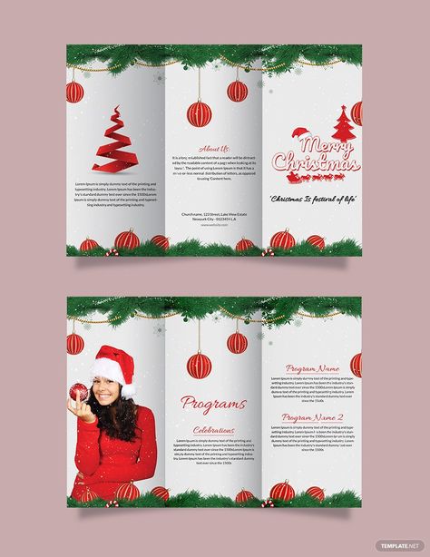 Christmas Brochure Templates Free Christmas Brochure, Brochure Templates Free Download, Pamphlet Template, Ideas Para Trabajos, Christmas Flyer Template, Christmas Template, Travel Brochure Template, Free Brochure Template, Holiday Templates