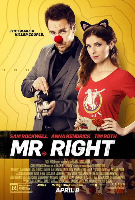 Mr. Right.  2/6 Mr Right Movie, Tim Roth Movies, Zoe Kazan, Sam Reid, Tim Roth, Carey Mulligan, Mr Right, 2015 Movies, Movies 2016