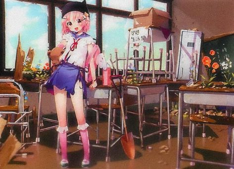 Zombie School, School Live, Zombie Movie, Post Apocalypse, Japanese Manga Series, School Life, Anime Stuff, Time Capsule, Cool Drawings