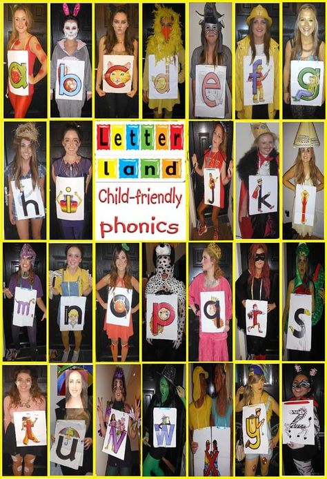 Letter Land Characters Costumes, Letterland Characters Costumes, Alphabet Parade Kindergarten, Letterland Costumes Ideas, Alphabet Costume, Letterland Characters, Alphabet Parade, Teachers Dress, Letter Land