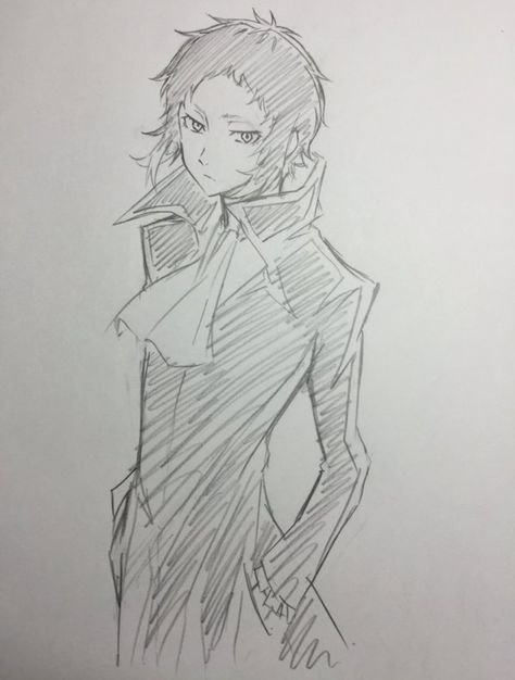 Akutagawa Sketch, Akutagawa Drawing, Chuuya Drawing, Bsd Drawing, Dog Sketch Easy, Character Model Sheet, Dog Sketch, Sketch Inspiration, Chibi Drawings