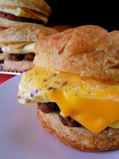 SAUSAGE, EGG Sausage Egg Biscuit, Sausage Egg Cheese Biscuit, Sausage And Biscuits, Biscuit Sandwiches, Cheese Biscuit, Egg Biscuits, Biscuit Sandwich, Egg Cheese, Cheese Biscuits