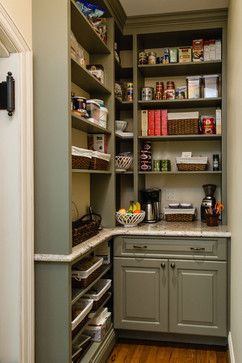 A Flair for Detail - traditional - kitchen - baltimore - Kitchen Encounters Desain Pantry Dapur, Corner Kitchen Pantry, Diy Pantry Organization, Desain Pantry, Corner Pantry, Pantry Remodel, Pantry Shelving, Diy Pantry, Kitchen Organization Pantry