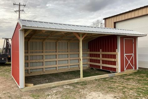 Run-In Shed with Tack Room | Quality Storage Buildings 3 Sided Horse Shelter, Horse Shelters Diy, Horse Run In Shelter With Tack Room, Horse Shed Ideas, Small Stable Ideas, Inside Shed Ideas, Horse Shelter Ideas Cheap, Run In Shed For Horses, Paddock Shelter