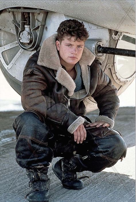 Young Sean Astin-Memphis Belle Les Goonies, Sean Astin, Memphis Belle, Flying Jacket, Hot Dads, Celebrities Then And Now, Mens Fur, Goonies, Human Poses Reference