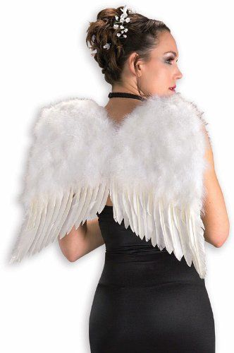 Rubies Deluxe White Feather Wings * Continue to the product at the image link. (This is an affiliate link) #DressUpAccessories Angel Wings Halloween, Angel Accessories, Angel Wings Costume, Christmas Fancy Dress, Feather Angel Wings, White Angel Wings, Angel Feathers, Feather Headpiece, Vintage Halloween Costume