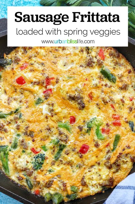 Brunch Frittata, Fritata Recipe, Fritatta Recipe, Vegetable Frittata Recipes, Sausage Frittata, Veggie Frittata, Vegetable Frittata, Spring Veggies, Breakfast Meal