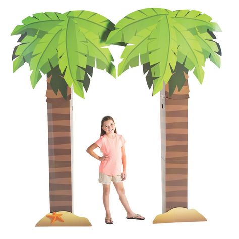 Cardboard Arch, Tree Archway, Tree Cardboard, Minnie Mouse Luau, Paper Palm Tree, Arch Entryway, Luau Decorations, Luau Party Supplies, Luau Party Decorations