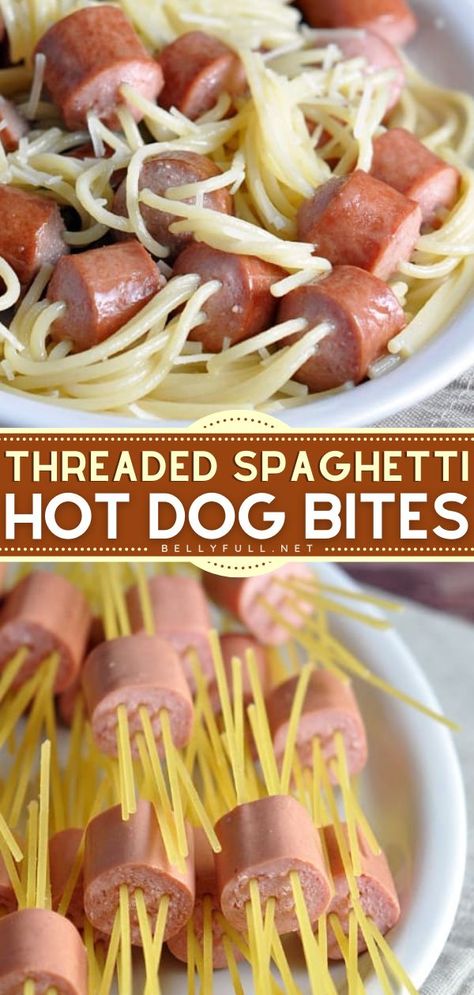 Fun Family Supper Ideas, Fun Supper Ideas For Kids, Quick And Easy Kid Friendly Dinners, Fun Supper Ideas, Vbs Meals, Hot Dog Bites, Fun Dinners For Kids, Hot Dog Pasta, Hot Dog Spaghetti