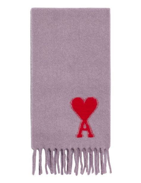 Parma oversized scarf "Ami de Coeur" AMI PARIS. Oversized Scarf, Ami Paris, Menswear Collection, Red Wool, Parma, Wool Scarf, Luxury Accessories, 2023 2024, Accessories For Women