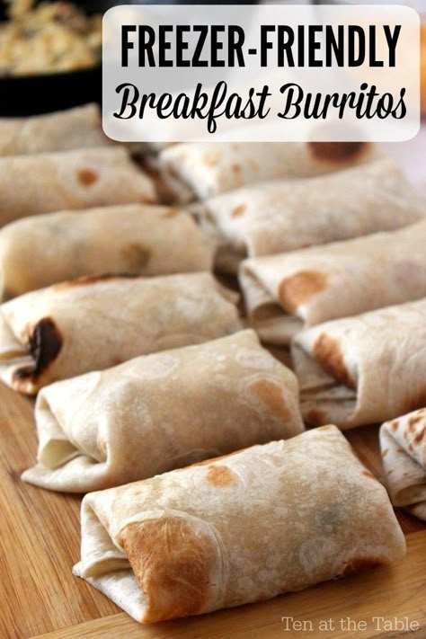 Burritos Freezer, Freezer Breakfast Burritos, Healthy Make Ahead Breakfast, Frozen Breakfast, Freezer Food, Breakfast Wraps, Freezer Breakfast, Freezer Meal, Freezer Cooking