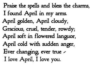 April Poem, April Poems, Jane Kenyon, Mary Oliver Poems, Dating A Married Man, Poetry Tea, Elizabeth Bishop, Anne Sexton, Spring Lambs