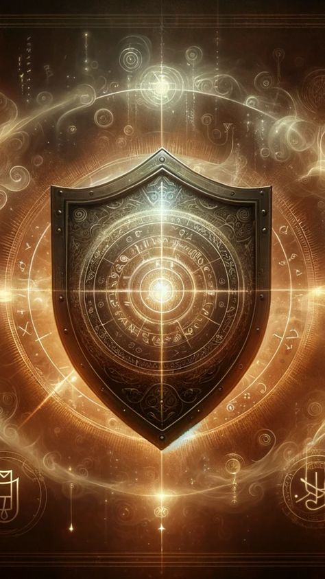 Discover the power of protection with this captivating image of a metaphysical shield. It serves as a visual reminder of the unseen armor we can surround ourselves with, providing a serene and empowering presence. Ideal for those seeking inspiration and a sense of peace amidst the chaos of the modern world. Embrace this emblem of spiritual safeguarding and transform your space into a sanctuary of positive vibes. Spiritual Protection Wallpaper, Gold Powers, Apocalypse Landscape, Energy Shield, Dragon Heart, Spiritual Protection, Keys Art, Graphic Wallpaper, Beautiful Dark Art