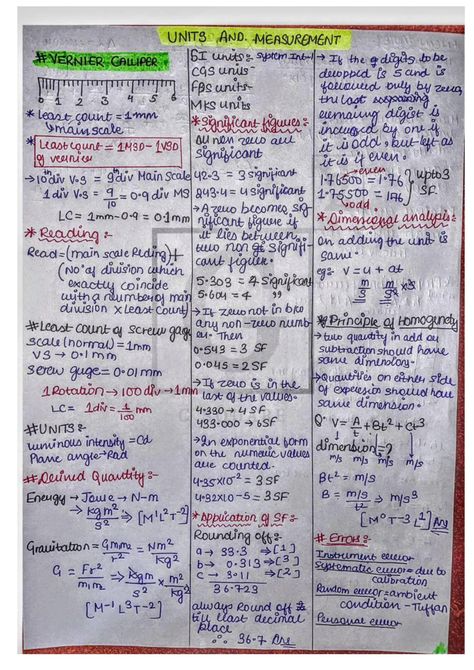 Unit and Dimension - Physics Short Notes 📚 Unit And Dimensions Notes, Physic Formula Notes, Class 11 Physics Notes Units And Measurement Charts, Units And Dimensions Physics Notes, Units And Measurements Class 11 Notes, Neet Notes Physics, Some Basic Concepts Of Chemistry Notes, Units And Measurements Class 11, A Level Physics Notes