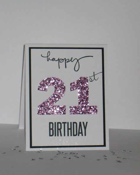 21 Cards, 21st Birthday Card, Birthday Card Ideas, Anniversaire Diy, 21st Birthday Cards, Happy 21st Birthday, Milestone Birthday, Birthday Cards Diy, Handmade Birthday Cards