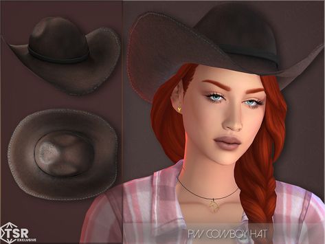 Sims 4 Cc Cowboy Hat, Sims 4 Cowboy Hat, Sims 4 Country Cc, Best Cowboy Hats, Sims 4 Tattoos, Sims 4 Piercings, Cc Hats, Country Clothes, Sims 4 Cas Mods